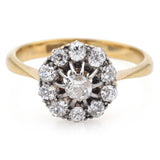 Antique 18K Yellow Gold 0.68 TCW Old Mine Cut Diamond Band Ring Size 6.5