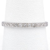 Antique Art Deco 18K White Gold Diamond Semi-Eternity Band Ring Size 9.5