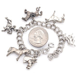 Vintage Sterling Silver Horse Equestrian Charm Bracelet 35.2 Grams