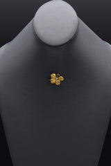 Antique 10K Yellow Gold Pearl Leaf Brooch Pin
