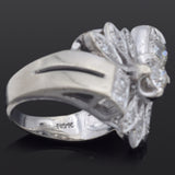 Vintage 14K White Gold 1.08 TCW Old Euro Diamond Ring Size 3.75