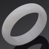 Vintage White Jade 17.5 mm Bangle Bracelet