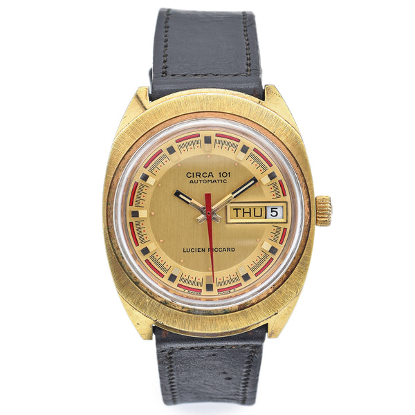Lucien Piccard Vintage Circa 101 Gold Plated/Steel Mens Automatic Day Date Watch