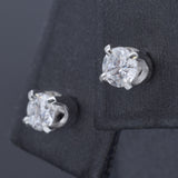 Vintage 14K White Gold 0.50 TCW Diamond Round Screw-Back Stud Earrings 4 mm