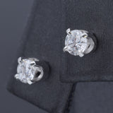 Vintage 14K White Gold 0.50 TCW Diamond Round Screw-Back Stud Earrings 4 mm