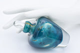 Mdina Sea Blue Malta Green Art Glass Perfume Bottle Decanter Hand Crafted