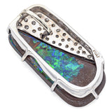 Vintage 14K White Gold Opal & 0.51 TCW Diamond Pendant