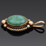 Cortez Vintage 14K Yellow Gold Turquoise Pendant