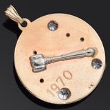 Vintage 14K Yellow Gold 0.59 TCW Old Euro Diamond Crown Pendant