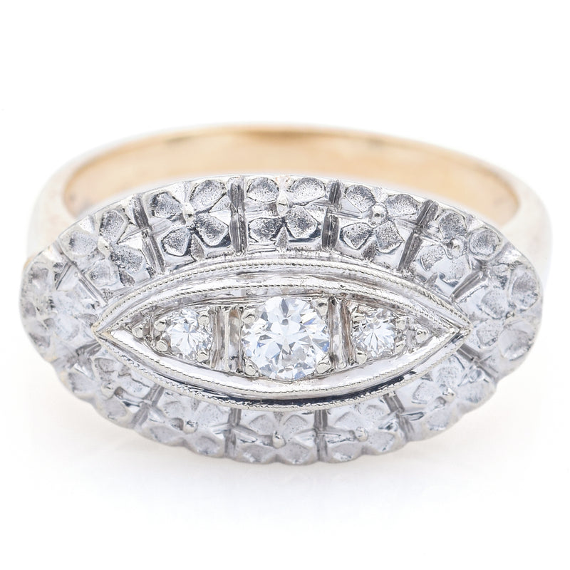 Vintage 14K Yellow Gold 0.17 TCW Diamond Band Ring Size 6