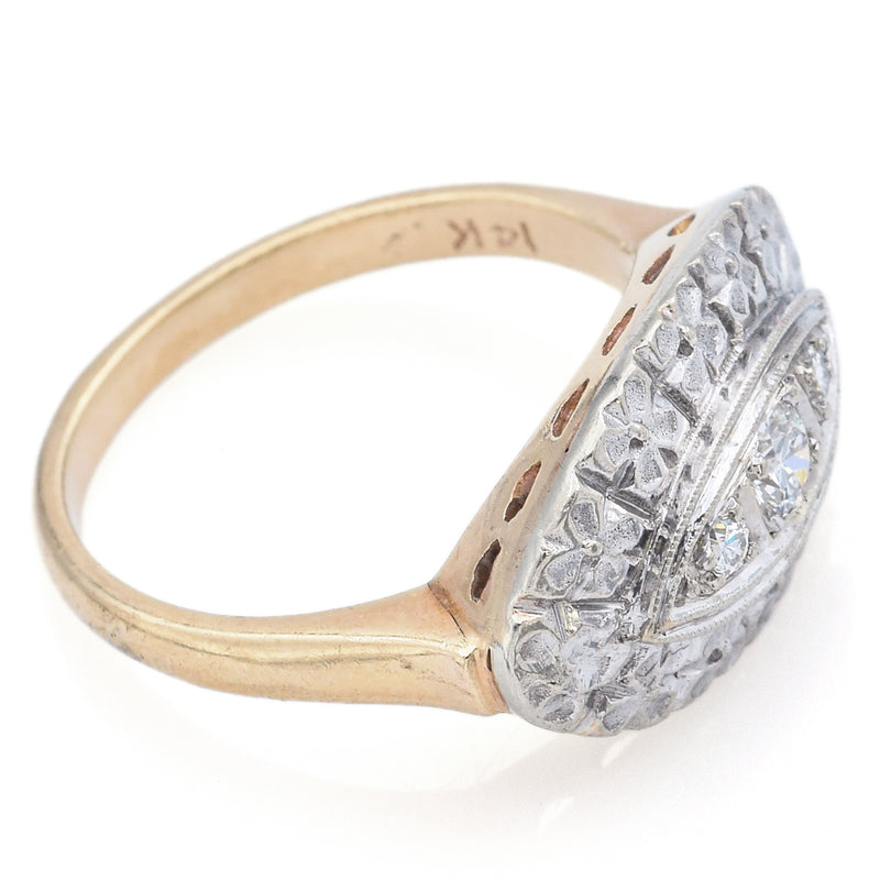 Vintage 14K Yellow Gold 0.17 TCW Diamond Band Ring Size 6