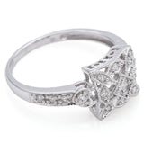 Vintage 14K White Gold 0.20 TCW Diamond Filigree Band Ring Size 6