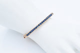 Estate 14K Yellow Gold Sapphire Octagon Bangle Bracelet 4.7 mm