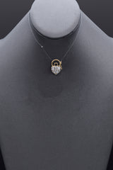 Estate 14K Yellow Gold Diamond Heart Padlock Pendant