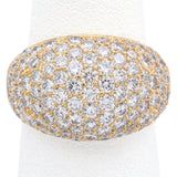 Estate 18K Yellow Gold 3.19 TCW Diamond Dome Ring Size 6.5