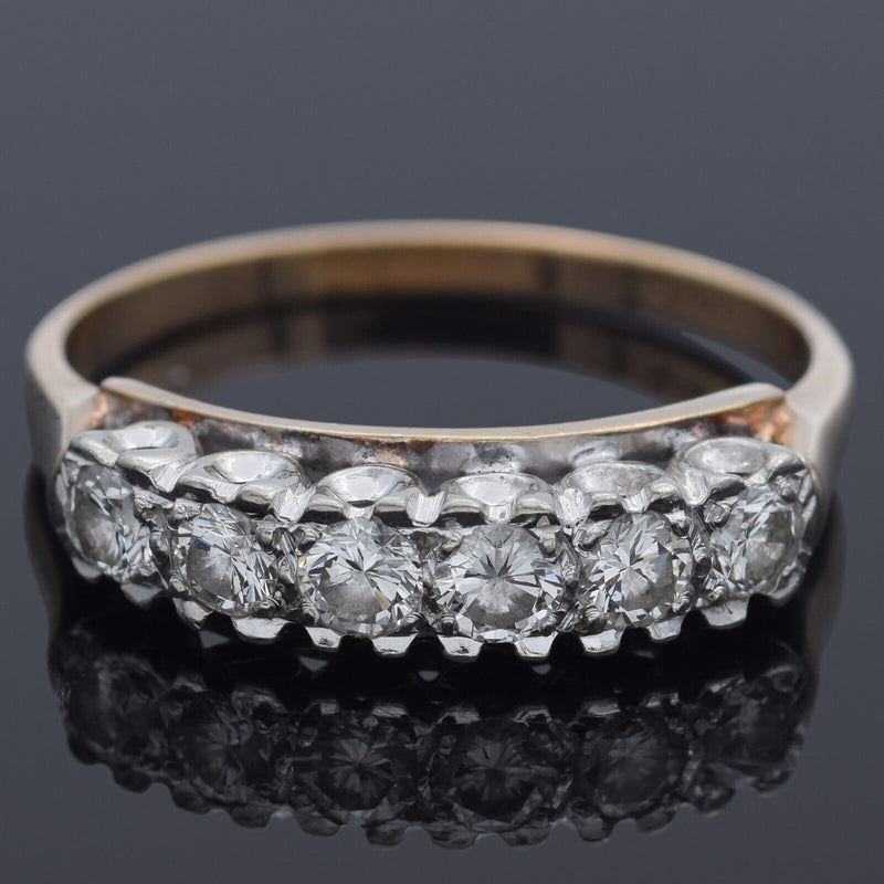 Vintage 14K Yellow Gold 0.50 TCW Diamond Band Ring Size 7.5