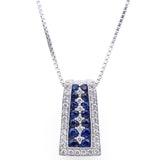 Estate Simon G 18K White Gold Sapphire & Diamond Pendant Necklace