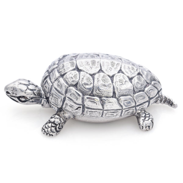 Estate Buccellati Italy Sterling Silver Turtle Pill Box 27.0 x 32.6 mm
