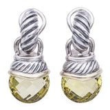David Yurman Sterling Silver & 14K Yellow Gold Lemon Quartz Acorn Earrings