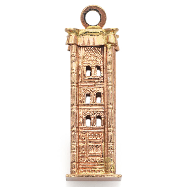 Vintage 14K Yellow Gold Tower of London Charm Pendant