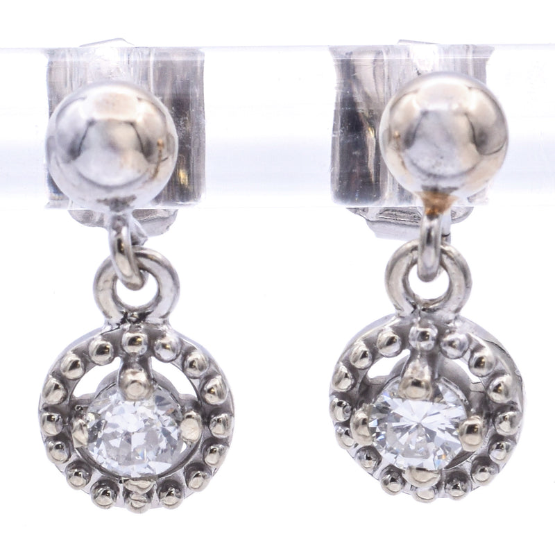 Estate 14K White Gold 0.22 TCW Diamond Dangle Earrings