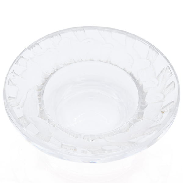 Vintage Lalique Irene Circle of Birds Clear and Frosted Glass Pin Dish
