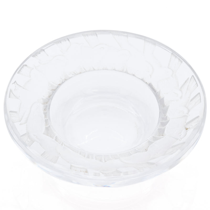 Vintage Lalique Irene Circle of Birds Clear and Frosted Glass Pin Dish