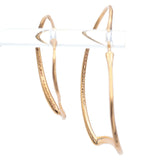 Tiffany & Co. 18K Gold Elsa Peretti Large Small Open Heart Hoop Earrings +Pouch
