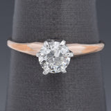 GIA Certified 10K Yellow Gold 0.68 Carat Round Brilliant Diamond Band Ring J VS2