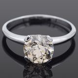 GIA Certified 14K White Gold 2.52 Carat Old Euro Brilliant Diamond Band Ring