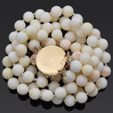 Vintage 14K Yellow Gold Angel Skin Coral 7.5-12 mm Beaded Strand Necklace 18"