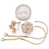 Vintage 14K Yellow Gold 2.34 TCW Diamond Swirl Screw-Back Earrings