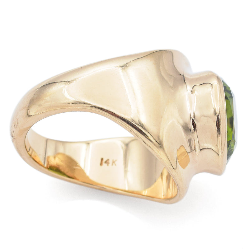 Pasdera 14K Yellow Gold 4.87 Ct Peridot Band Ring Size 6.5