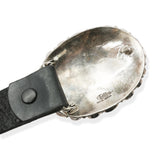 Southwestern Philbert Secatero Sterling Silver Coral Leather Concho Belt