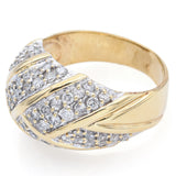 Estate 14K Yellow Gold 1.34 TCW Diamond Band Ring Size 5.5