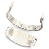 Puig Doria Spain Vintage Sterling Silver Wood Inlay Modernist Bangle Bracelet