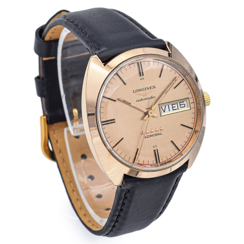Vintage Longines 5 Star Admiral 18K Yellow Gold Automatic Men's Day Date Watch