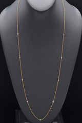 Estate 14K Yellow Gold 0.61 TCW Diamond Long Station Necklace 31.25 Inches