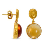 Vintage Yossi Harari 24k Yellow Gold Citrine Drop Earrings