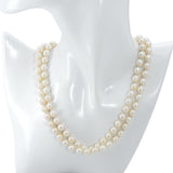 Vintage 14k White Gold Pearls With Diamond Clasp Double Strand Necklace