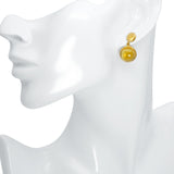 Vintage Yossi Harari 24k Yellow Gold Citrine Drop Earrings