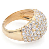 Estate 18K Yellow Gold 3.19 TCW Diamond Dome Ring Size 6.5