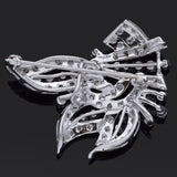 Vintage 14K White Gold 2.09 TCW Diamond Brooch Pin Pendant