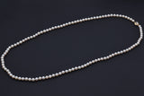 Vintage 14K Yellow Gold 7-7.5 mm Pearl & Diamond Beaded Strand Necklace 36"