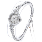 Antique Hamilton 14K White Gold 1.51 TCW Diamond Women's Hand Wind Watch