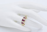 Gemlok 18K Yellow Gold Ruby & 0.48 TCW Diamond Band Ring Size 6.25