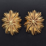 Vintage 18K Yellow Gold Oval Earrings 18 x 15 mm
