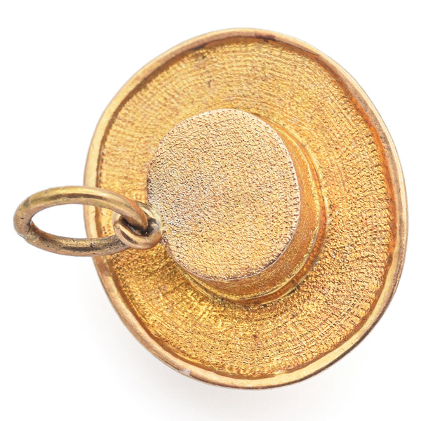Vintage 17K Yellow Gold Hat Charm Pendant 1.0 Grams