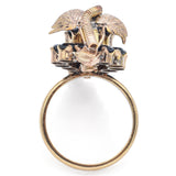 Vintage 14K Yellow Gold Sapphire Grape Cluster Cocktail Ring Size 6.5