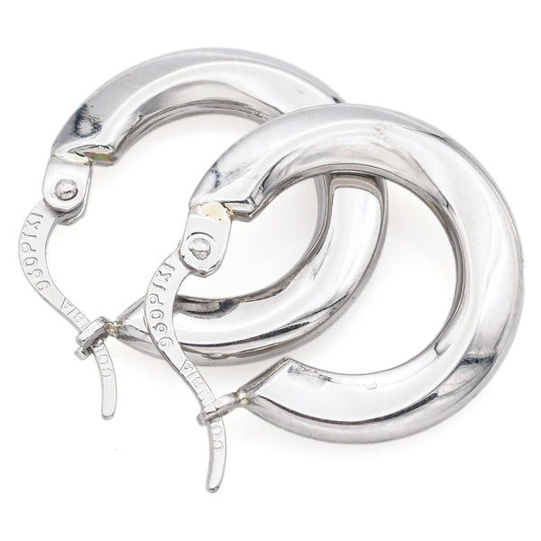 Vintage 950 Platinum Hoop Dangle Earrings 16 x 15 mm